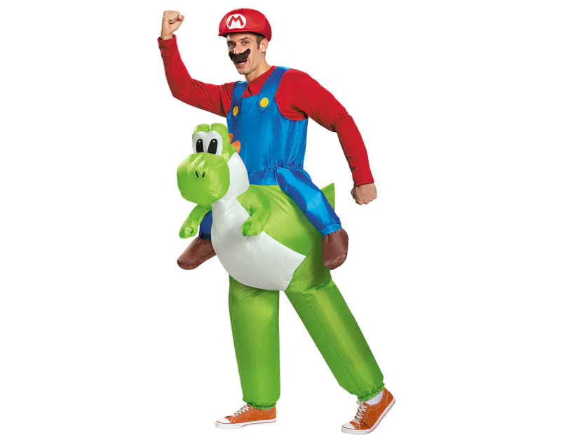 Super Mario Bros. Mario Riding Yoshi Inflatable Adult Costume