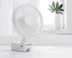 De Sign Portable hand-held rechargeable small fan foldable mini fan - WHITE