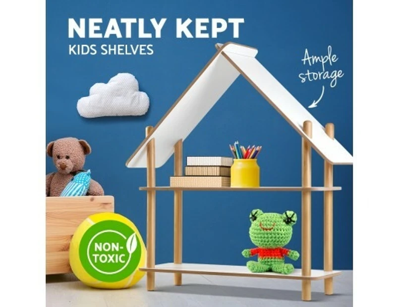 Nu Oxford Kids Cabin Rack Display Shelf Children Bookshelf 2 Tier