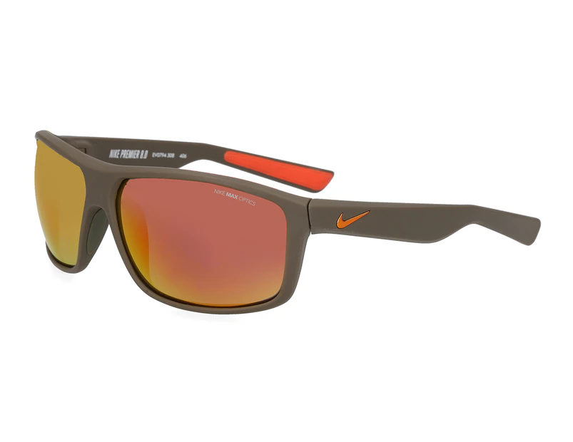 Nike Men's Premier 8.0 Wayfarer Sunglasses - Matte Cargo/Copper Flash/Orange Flash