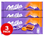 3 x Milka Caramel Chocolate Block 100g