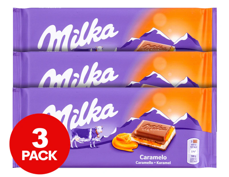3 x Milka Caramel Chocolate Block 100g
