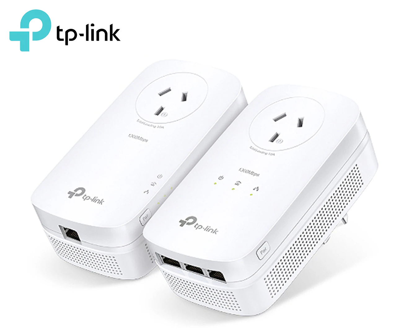 TP Link AV1300 3-Port Gigabit Passthrough Adapter Powerline Starter Kit White