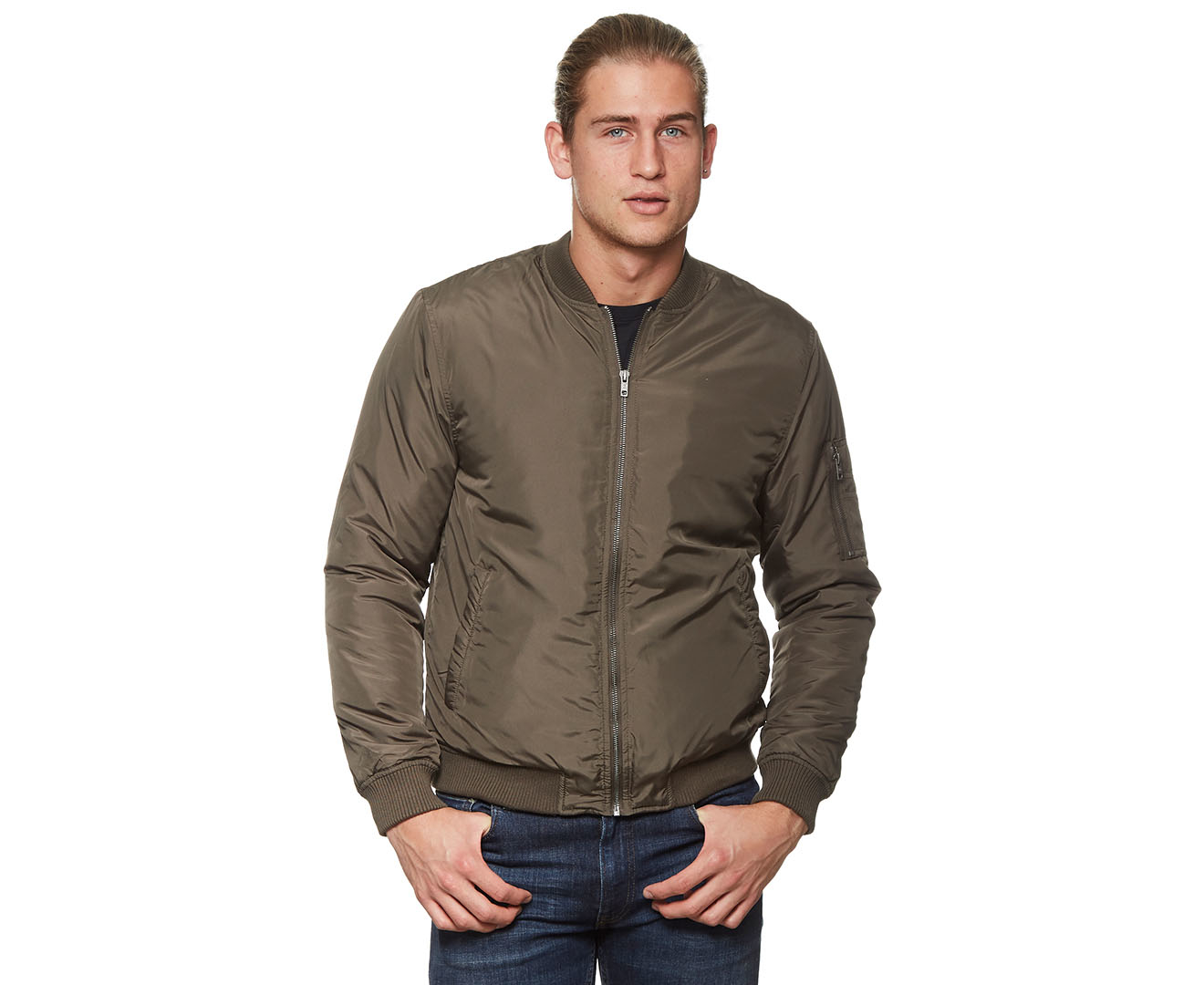 Silent Theory Men's Vital Bomber Jacket - Khaki | Www.catch.co.nz