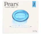 2 x Pears Pure & Gentle Transparent Soap Mint Extract 125g 3pk