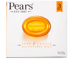 2 x Pears Pure & Gentle Transparent Soap Bar w/ Natural Oils 125g 3pk