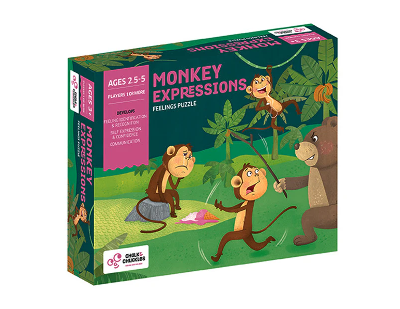 Chalk & Chuckles Boardgame - Monkey Expressions - Show What You Feel and Why