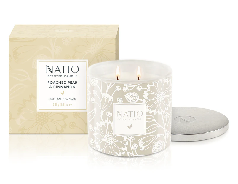 Natio Scented Candle 280g - Poached Pear & Cinnamon