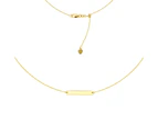 Engravable Bar Choker 14k Gold Necklace, 16" Adjustable - Rose