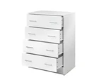 LANGRIA Tallboy 4 Drawers Storage Cabinet - White(AU Stock)