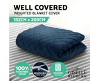 Weighted Blanket Gravity Blankets Protector Removable Zipper Duvet Cover Microfibre Microfiber Fabric Machine Washable Adult Size 152cmx203cm Navy