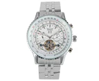 JARAGAR Large White Dial Automatic Mechanical Watches Practical Luminous Wristwatch