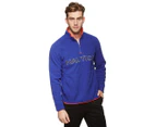 Nautica Men's NauTex Fleece 1/4 Zip Logo Sweatshirt - Blue