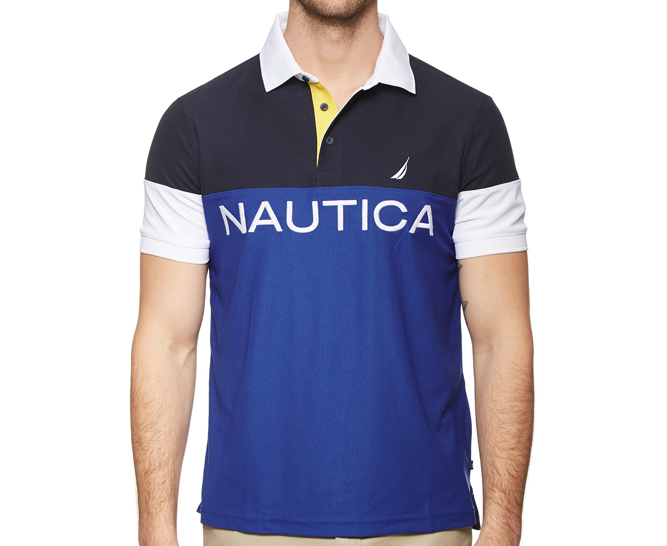 Nautica Men's NavTech Colourblock Polo - Blue | Catch.co.nz