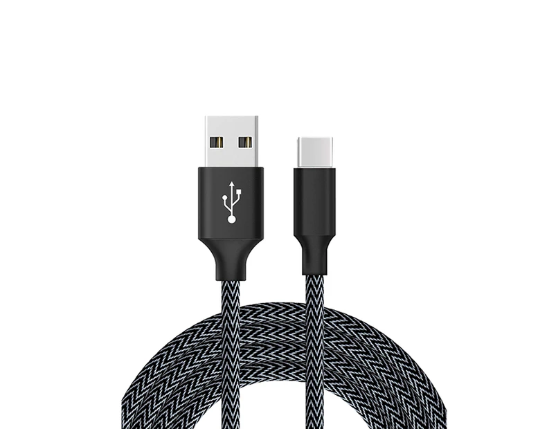 Catzon 1M 2M 3M 1Pack USB Type C Cable Nylon Braided W Phone Cable Fast Charger Cable USB Cord -Black Gray
