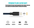 Catzon 1M 2M 3M 1Pack iPhone Charger Nylon Braided Phone Cable Fast Charger Cable USB Cord - Navy
