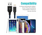 Catzon 1M 2M 3M 1Pack iPhone Charger Nylon Braided Phone Cable Fast Charger Cable USB Cord - Navy
