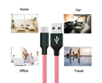 Catzon 1M 2M 3M 5Packs USB Type C Cable Nylon Braided W Phone Cable Fast Charger Cable USB Cord -Pink White