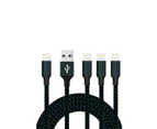 Catzon 1M 2M 3M 4Packs iPhone Charger Nylon Braided Phone Cable Fast Charger Cable USB Cord - Navy