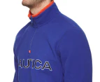 Nautica Men's NauTex Fleece 1/4 Zip Logo Sweatshirt - Blue