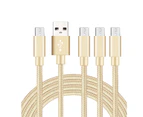 Catzon 1M 2M 3M 4Packs Micro USB Cable Nylon Braided Phone Cable Fast Charger Cable USB Cord -Gold