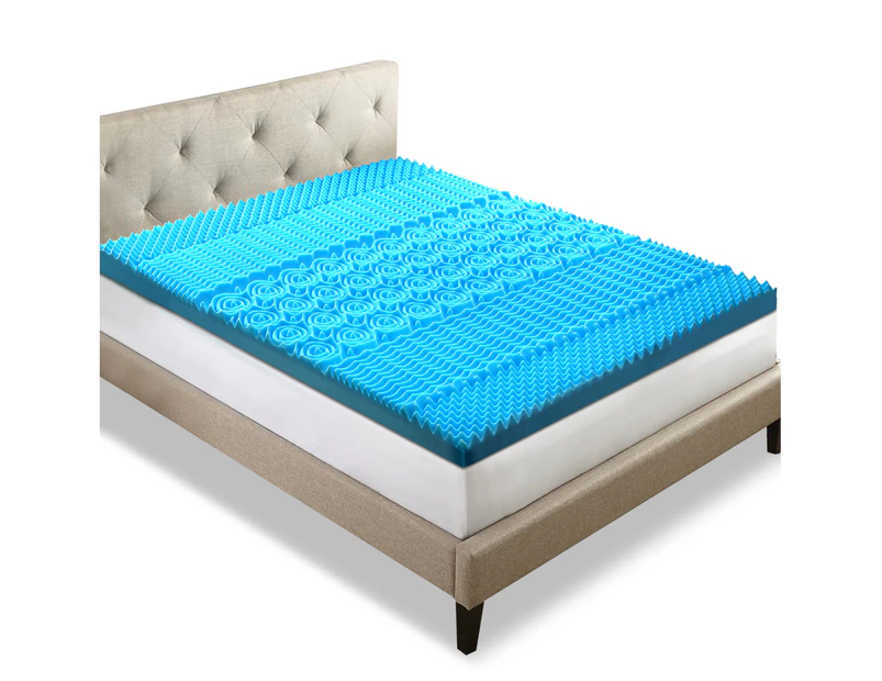 Giselle Bedding QUEEN Memory Foam Mattress Topper Bed Cool Gel BAMBOO 5 Zone 8CM Mat Q