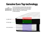 Giselle Bedding Queen Size Bed Mattress Euro Top Pocket Spring Foam 31cm
