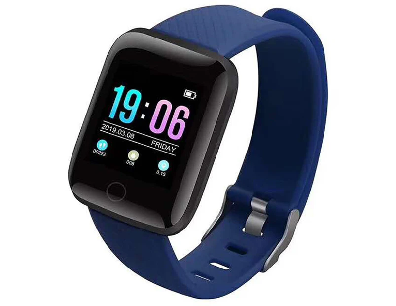 116plus Smart Watch Bluetooth Pedometer Multifunction USB Direct Charge Sports Bracelet-Navy Blue