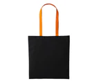 Nutshell Varsity Cotton Shopper Long Handle Tote (Black/Orange) - RW7156
