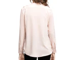 Calvin Klein Women's Roll Sleeve Shirt - Blush