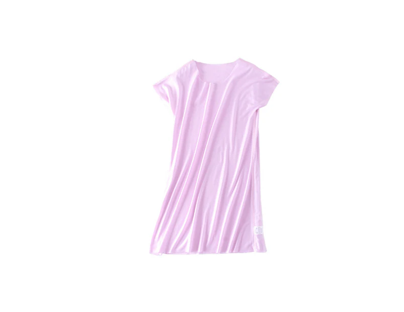 GM-ALL Girl's Nightgowns Round Collar Sleepwear Modal Cool Sleeping Dress - LIGHT PURPLE