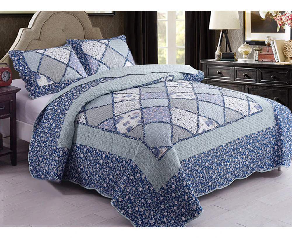 Chic Microfibre Coverlet / Bedspread Set Comforter Patchwork Quilt  for King & Supr King Size bed 250x270cm 21#