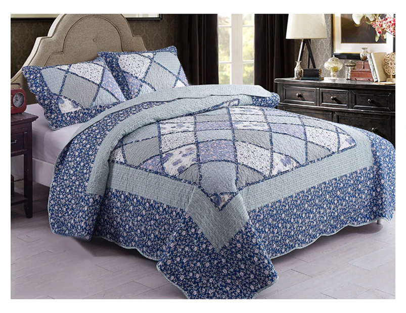 Chic Microfibre Coverlet / Bedspread Set Comforter Patchwork Quilt  for King & Supr King Size bed 250x270cm 21#