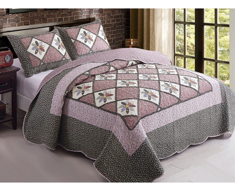 Chic Microfibre Coverlet / Bedspread Set Comforter Patchwork Quilt  for King & Supr King Size bed 250x270cm 9#