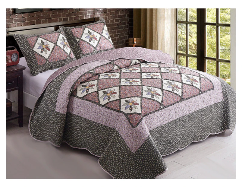 Chic Microfibre Coverlet / Bedspread Set Comforter Patchwork Quilt  for King & Supr King Size bed 250x270cm 9#