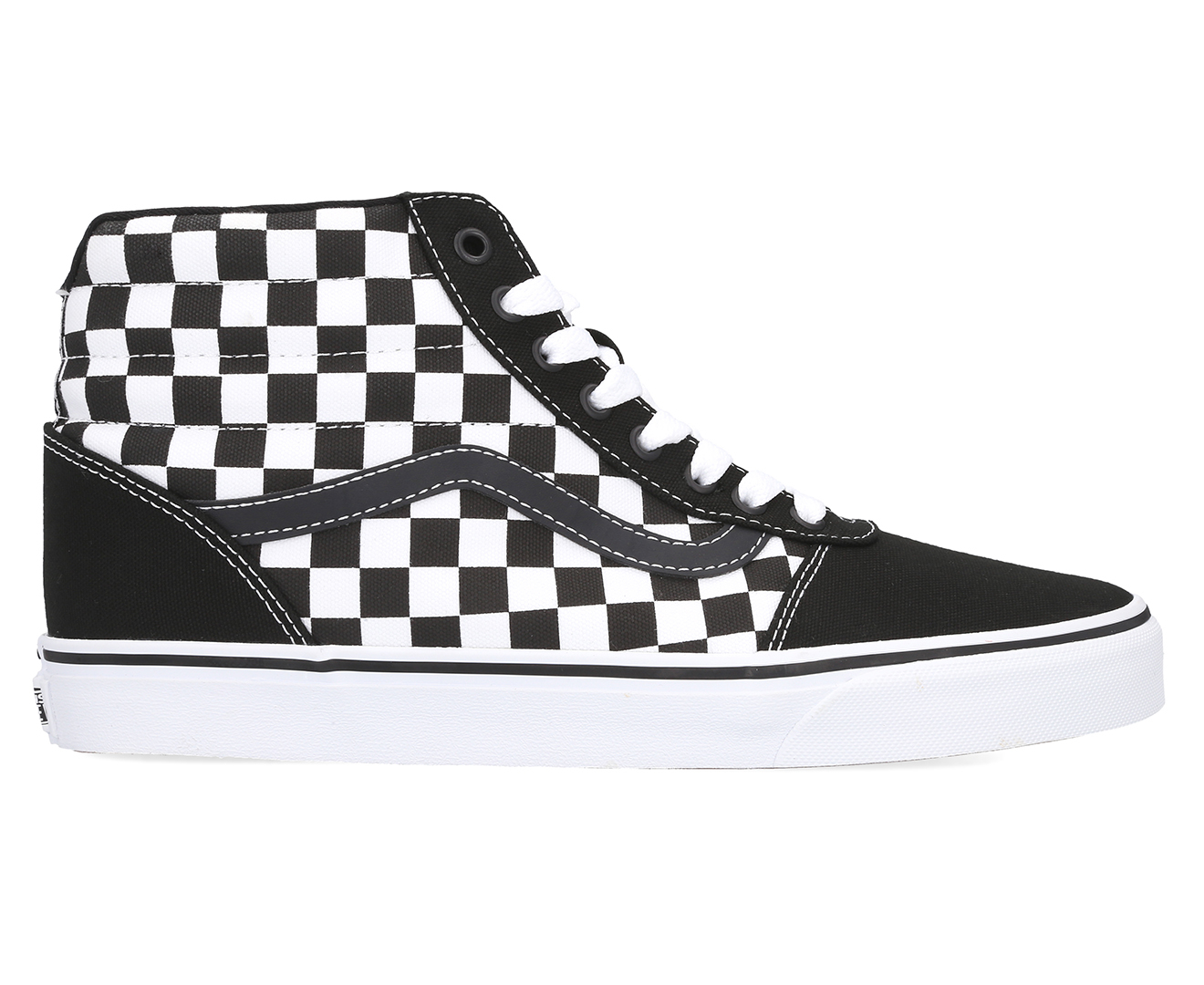 Vans Men's Ward Hi Checkerboard Skate Sneakers Shoes - Black/White ...