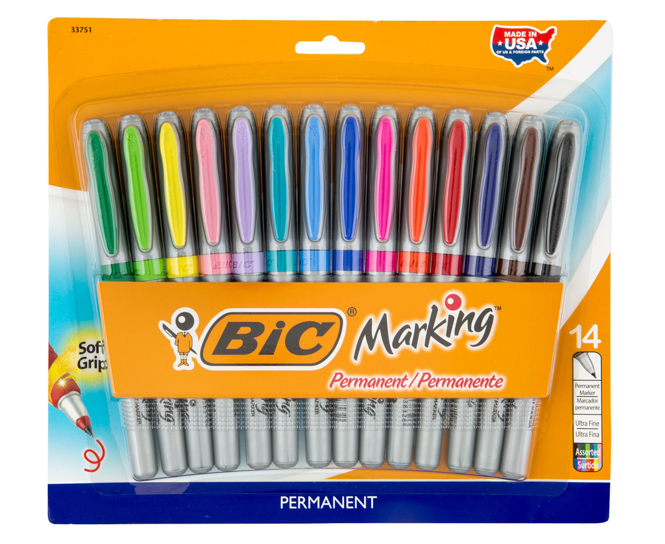 BiC Mark-It 14 Assorted Ultra Fine Tip Permanent Markers (33751