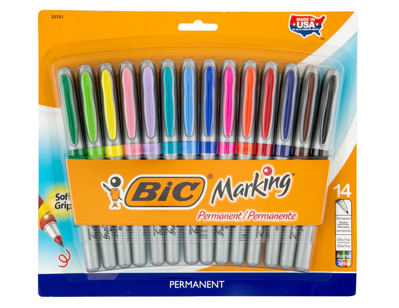 BiC Ultra Fine Permanent Markers 14-Pack - Assorted