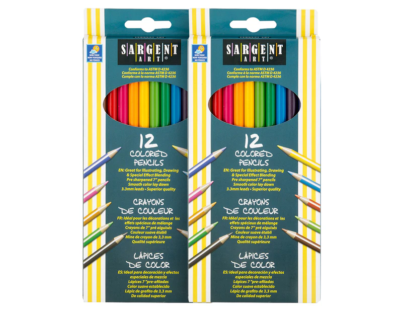 2 x Sargent Art Colored Pencils 12-Pack - Assorted