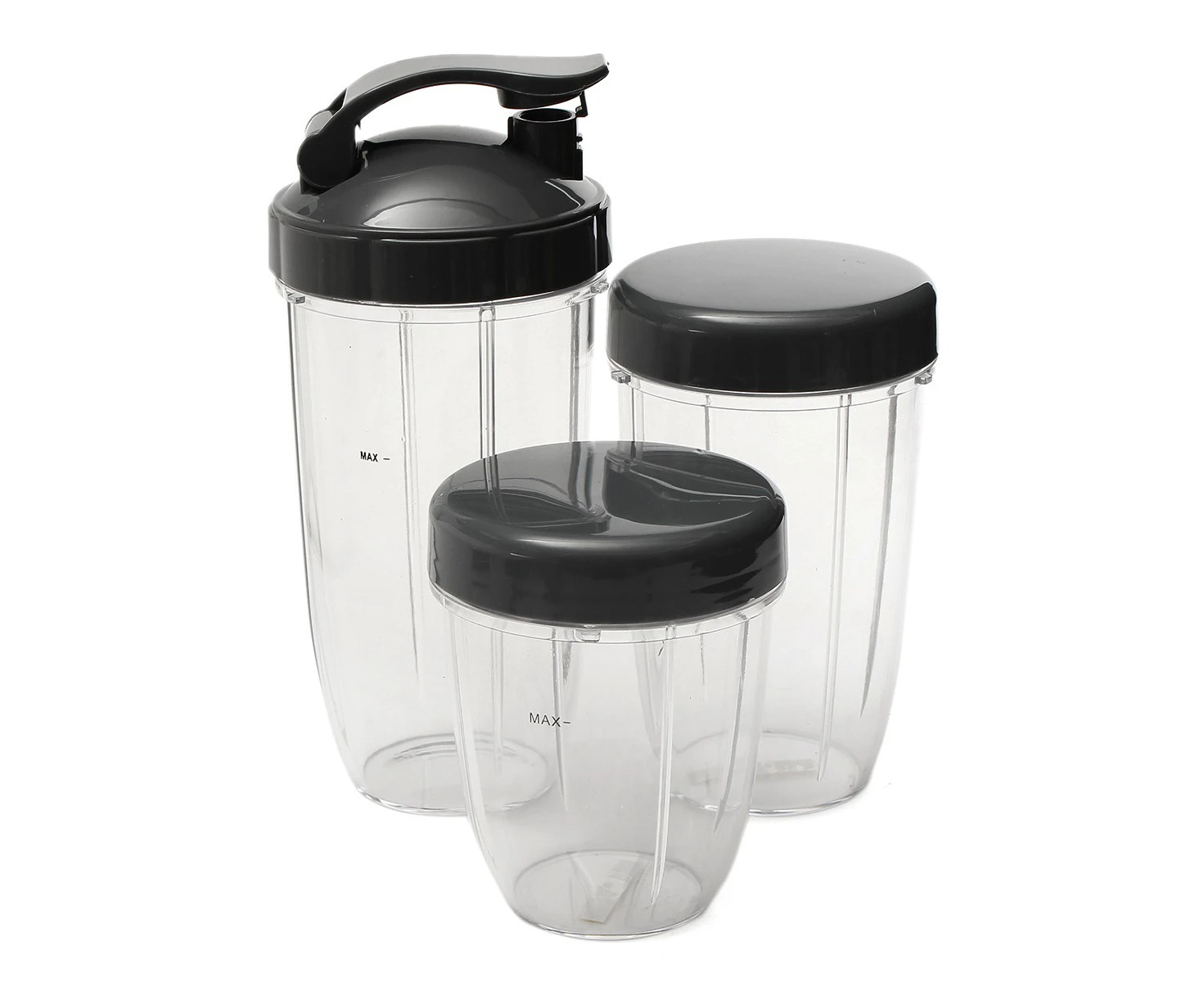 3Pcs Replacement Juicer Cups 32Oz Colossal +24Oz Tall +Small Cup+3 Lids For Nutribullet Blender