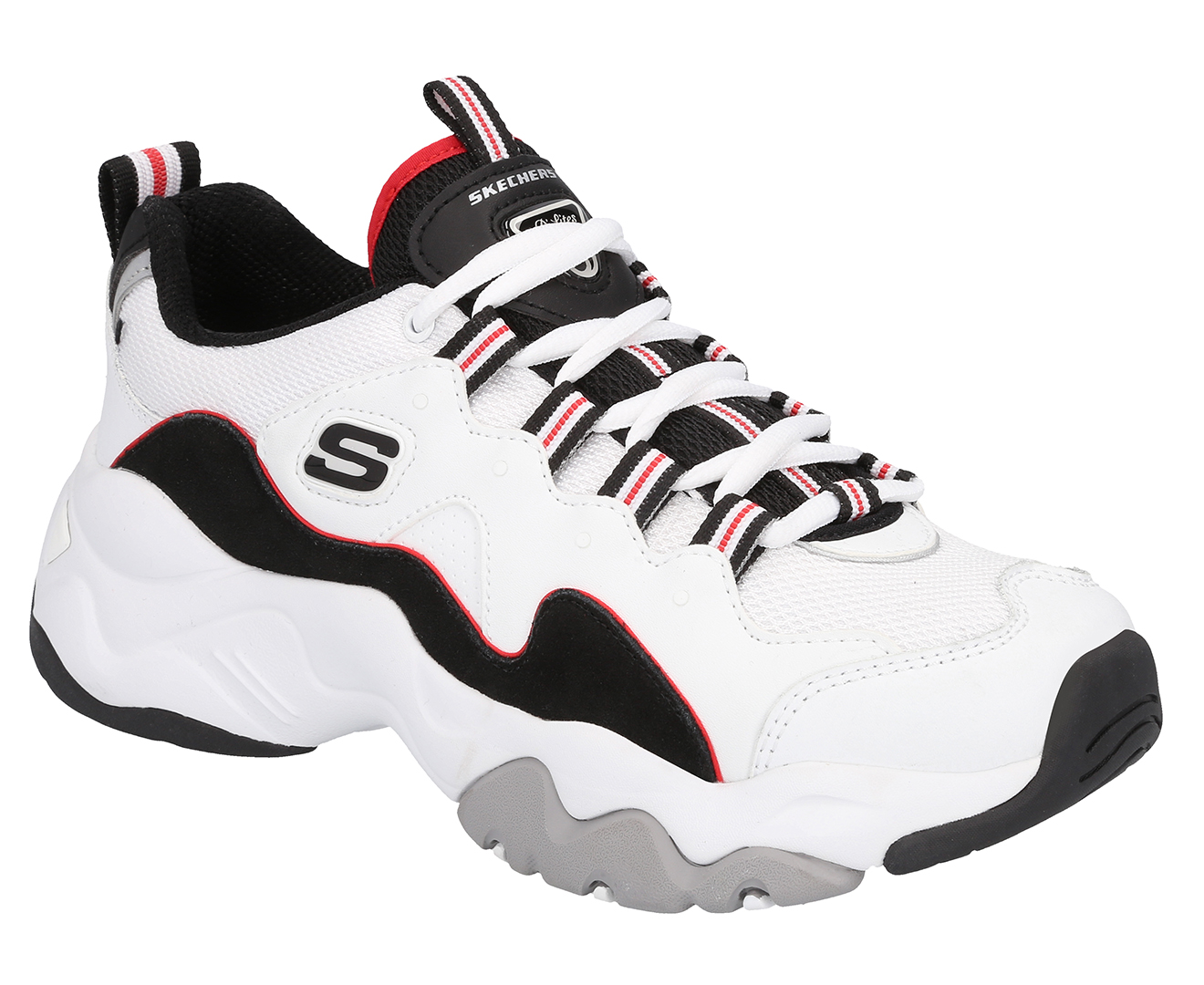 Skechers Women's D'Lites 3.0 Zenway Shoe - White/Black/Red | Catch.com.au