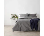 In2Linen Waffle Weave Pure Cotton Quilt Cover Set I Steel