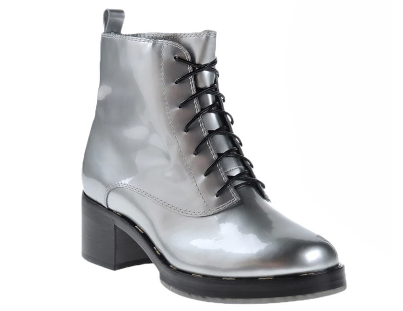 Pollini Women's Metallic Ankle Boot - Silver