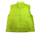 PLAIN HI VIS Polar Fleece Vest Full Zip Safety Workwear High Visibility Fleecy - Fluro Yellow