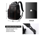 Bopai Luxury Style Leather & Microfibre Anti-Theft Business and Travel with USB Charging Backpack B6751 Black 15.6" Laptop