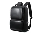 Bopai Luxury Style Leather & Microfibre Anti-Theft Business and Travel with USB Charging Backpack B7311 Black 15.6" Laptop