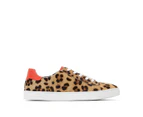La Redoute Collections Womens Leather Leopard Print Trainers - Leopard Print
