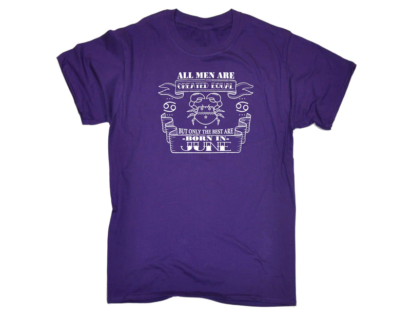 123t Funny Tee - Men June Cancer Mens T-Shirt Purple - Purple