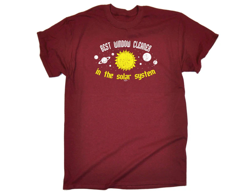 123t Funny Tee - Best Window Cleaner In The Solar System Mens T-Shirt Maroon - Maroon