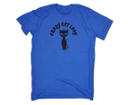 123t Funny Tee - Crazy Cat Lady Mens T-Shirt Royal Blue - Royal Blue